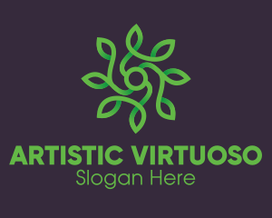 Green Vine Flower logo design