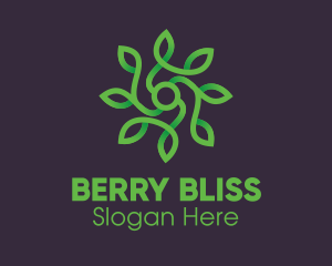 Green Vine Flower logo design