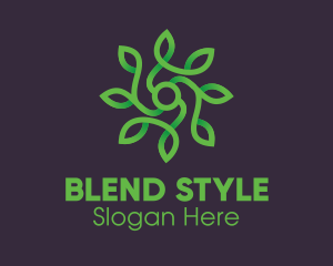 Green Vine Flower logo design