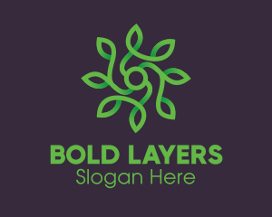 Green Vine Flower logo design