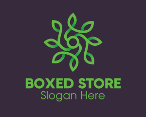 Green Vine Flower logo design