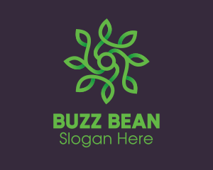 Green Vine Flower logo design