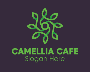 Green Vine Flower logo design