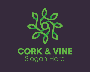 Green Vine Flower logo design