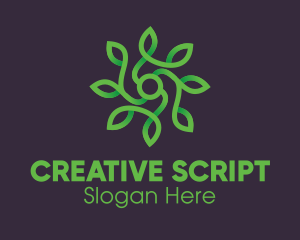 Green Vine Flower logo design