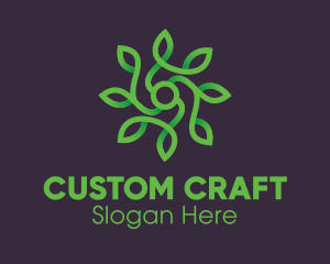 Green Vine Flower logo design