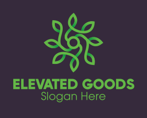 Green Vine Flower logo design