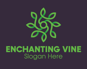 Green Vine Flower logo