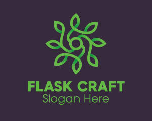 Green Vine Flower logo design