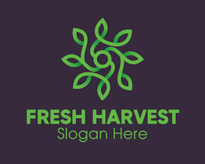 Green Vine Flower logo design