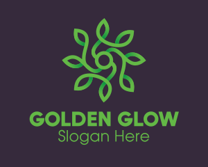 Green Vine Flower logo design