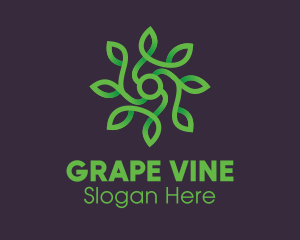 Green Vine Flower logo design