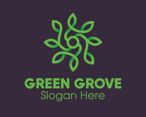 Green Vine Flower logo design