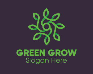 Green Vine Flower logo design