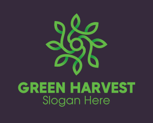 Green Vine Flower logo design