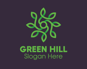 Green Vine Flower logo design