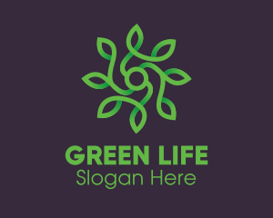 Green Vine Flower logo design