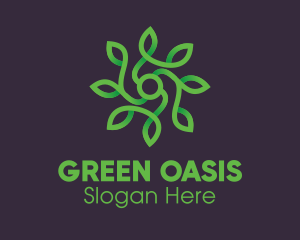 Green Vine Flower logo design