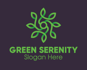 Green Vine Flower logo design