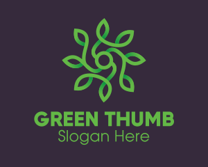 Green Vine Flower logo design