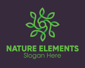 Green Vine Flower logo design