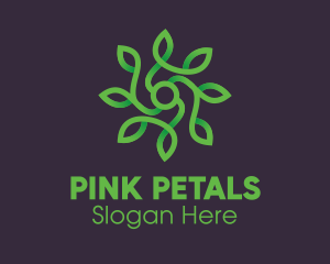 Green Vine Flower logo design