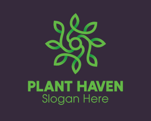 Green Vine Flower logo design