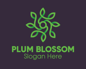 Green Vine Flower logo design