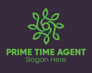 Green Vine Flower logo design