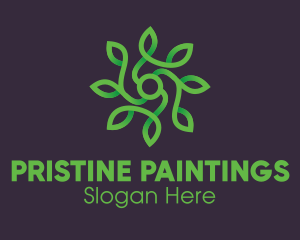 Green Vine Flower logo design