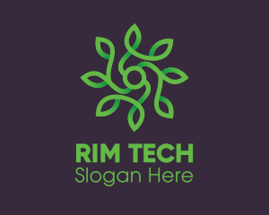 Green Vine Flower logo design