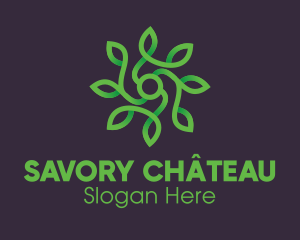 Green Vine Flower logo design