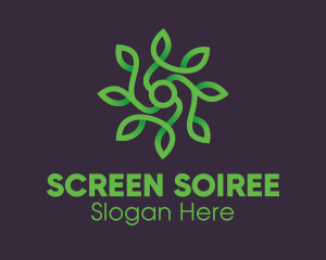 Green Vine Flower logo design