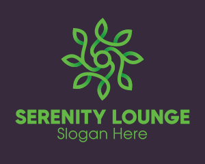 Green Vine Flower logo design