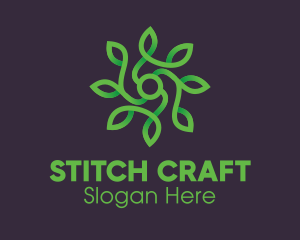 Green Vine Flower logo design