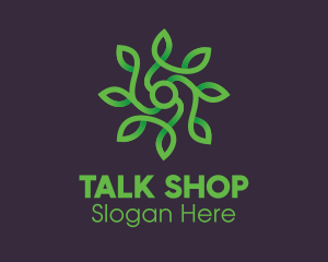 Green Vine Flower logo design