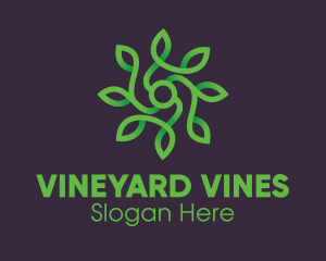 Green Vine Flower logo design