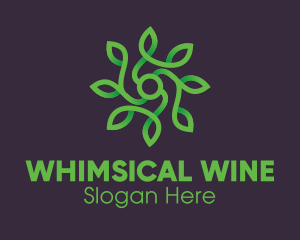 Green Vine Flower logo design