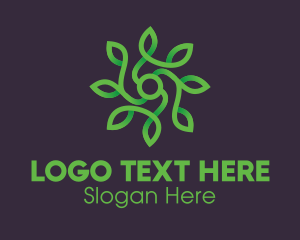 Vegetarian - Green Vine Flower logo design