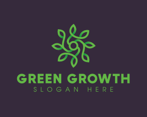 Green Vine Flower logo