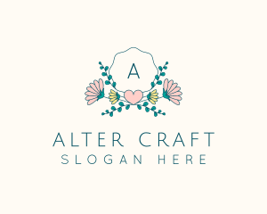 Floral Wreath Ornament logo design