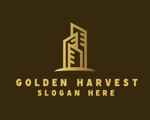 Golden Skyscraper Property logo design