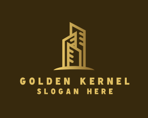 Golden Skyscraper Property logo design