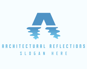 Water Reflection Letter A logo design