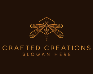 Dragonfly Insect Wings logo design