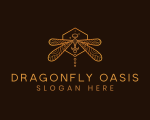 Dragonfly Insect Wings logo design