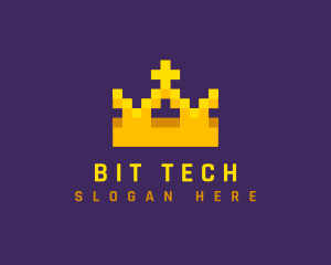 Pixelated Royal Crown logo design