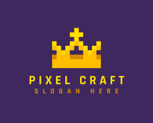 Pixelated Royal Crown logo design