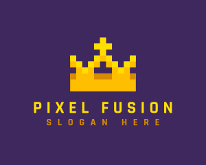 Crown King Pixelated logo design