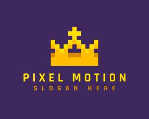 Crown King Pixelated logo design